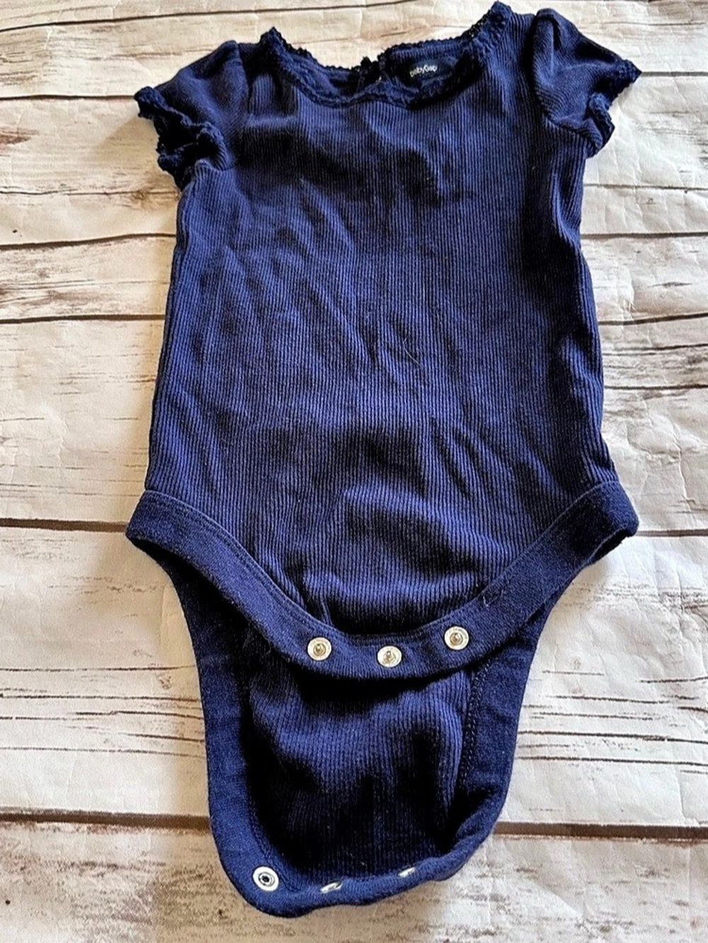 Baby Gap navy blue ribbed bodysuit vguc size 12-18 months